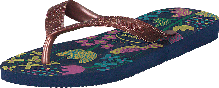 Flores Dark Blue/gold, Unisex, Skor, Sandaler och Tofflor, Flip flops, Guld/Röd/Blå, EU 31/32 / BR 29/30