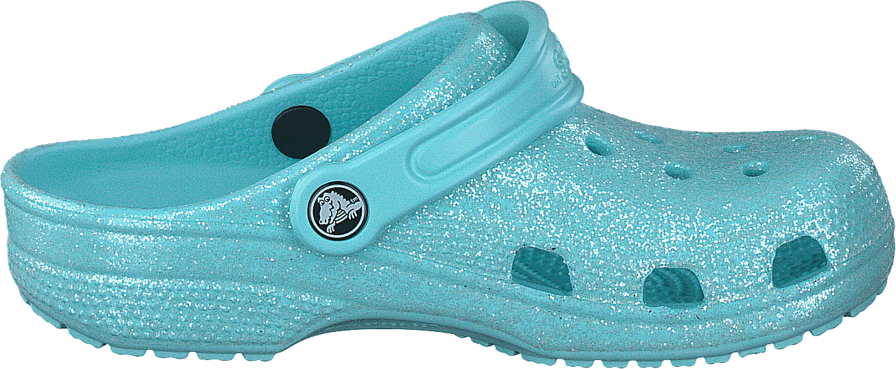Blue outlet glitter crocs