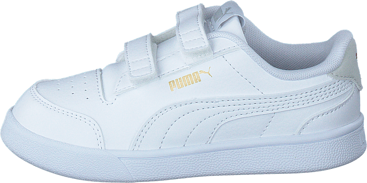 Puma Shuffle V Inf White-grayviolet-teamgold, Unisex, Shoes, Trainers, Sneakers, Gold/White, UK K 8,5
