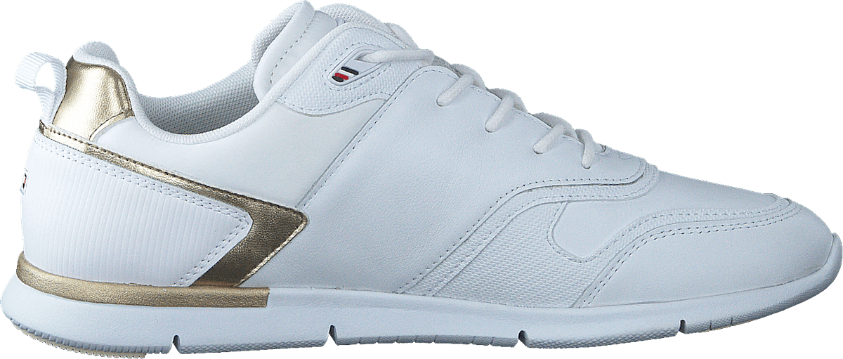 Metallic Lightweight Sneaker White Gold