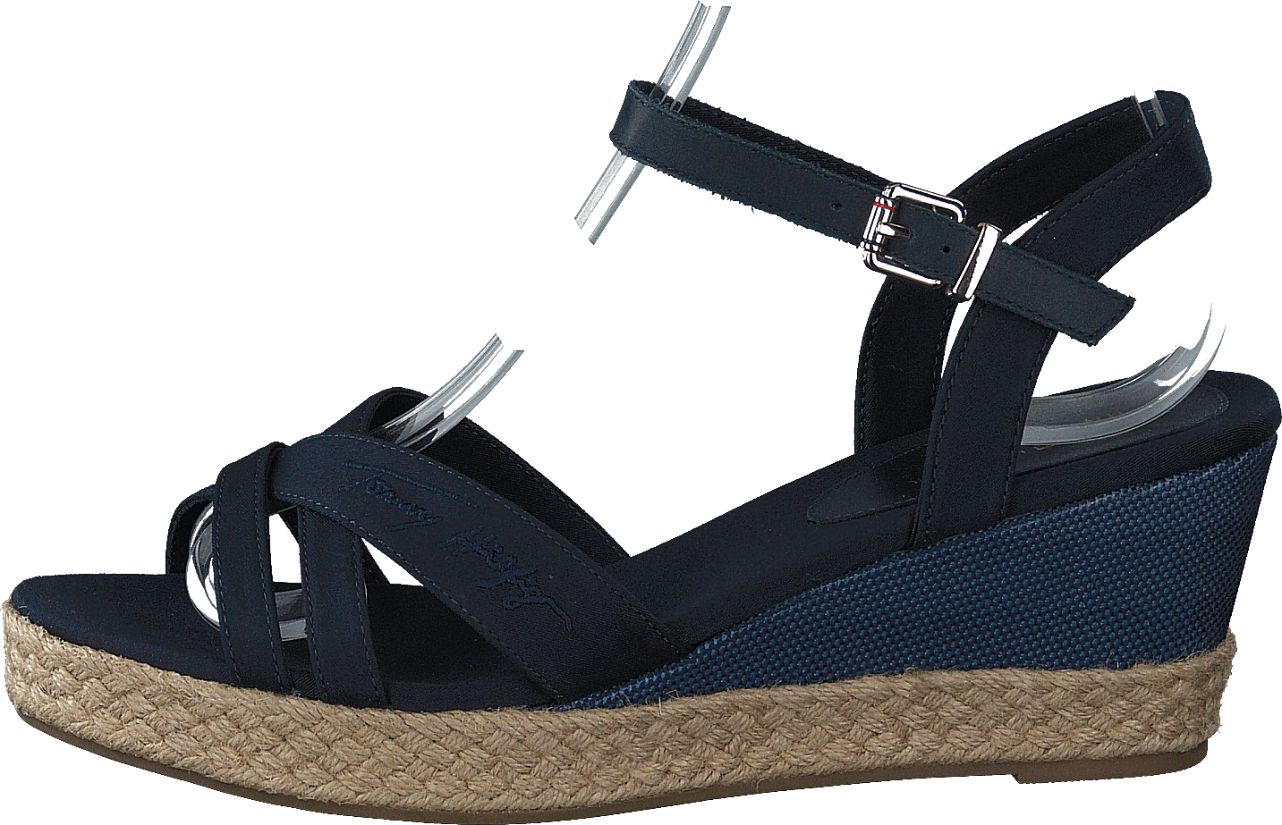Tommy Gradient Mid Wedge Sanda Desert Sky Dw5, Female, Sapatos, Sapatos de tacão, salto baixo, Azul, EU 39