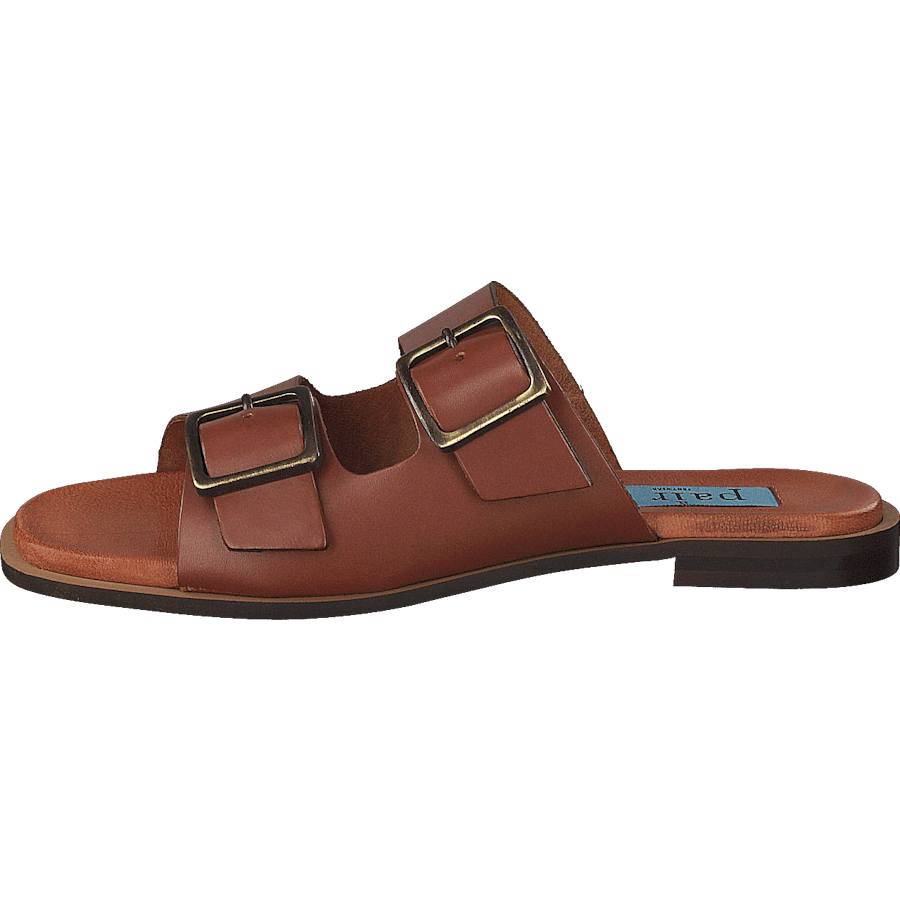 Buckles Square Flat Cognac