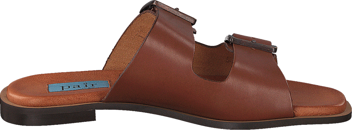 Buckles Square Flat Cognac