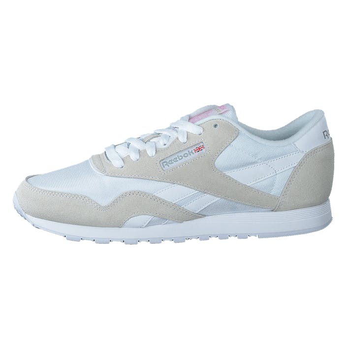 Classic Nylon White/white/lgtgre, Female, Shoes, Trainers, Trainers, White/Grey, EU 38