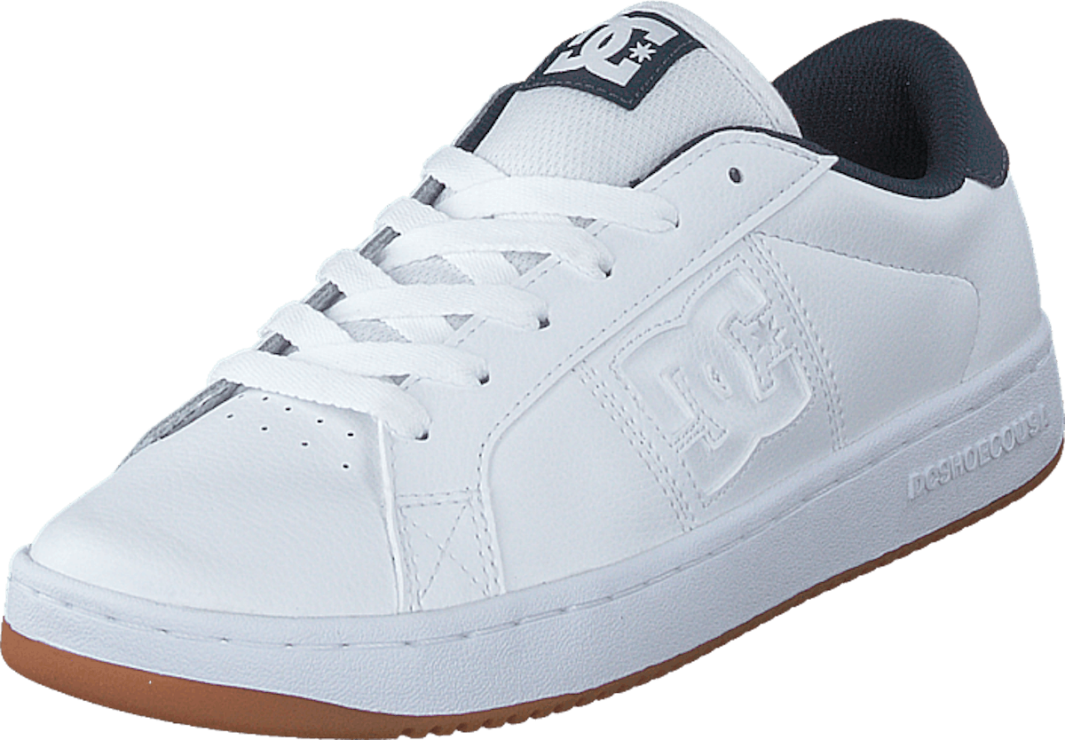 white and navy sneakers