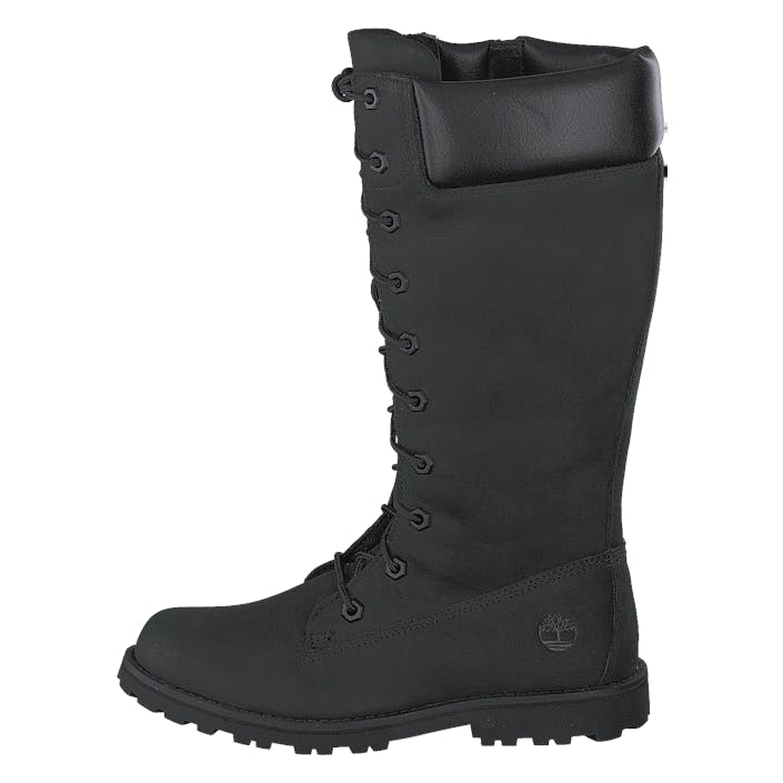 Girls Classic Tall Lace Up Wit Black, Unisex, Buty, Kozaki i Niskie botki, Buty zimowe, Czarny, EU 33