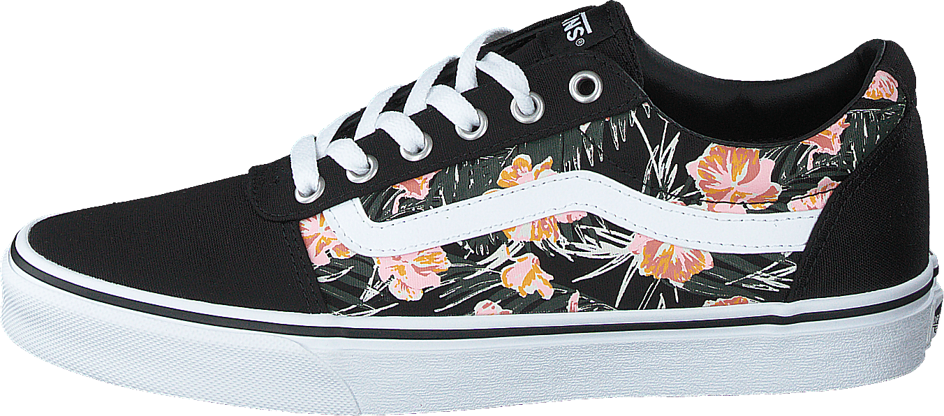 Wm Ward (palm Floral) Black/white, Female, Shoes, Trainers, Sneakers, Black, UK 4