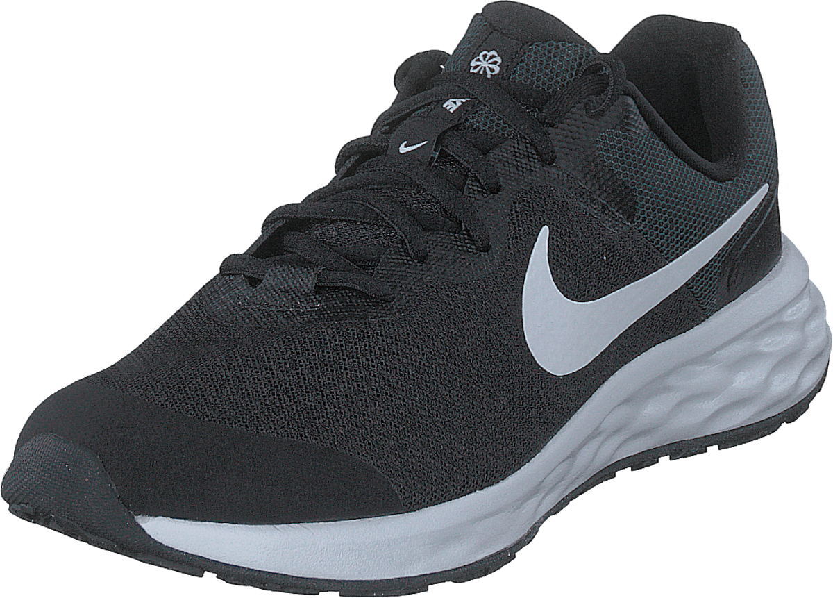 Revolution 6 Big Kids' Road Running Shoes BLACK/WHITE-DK SMOKE GREY