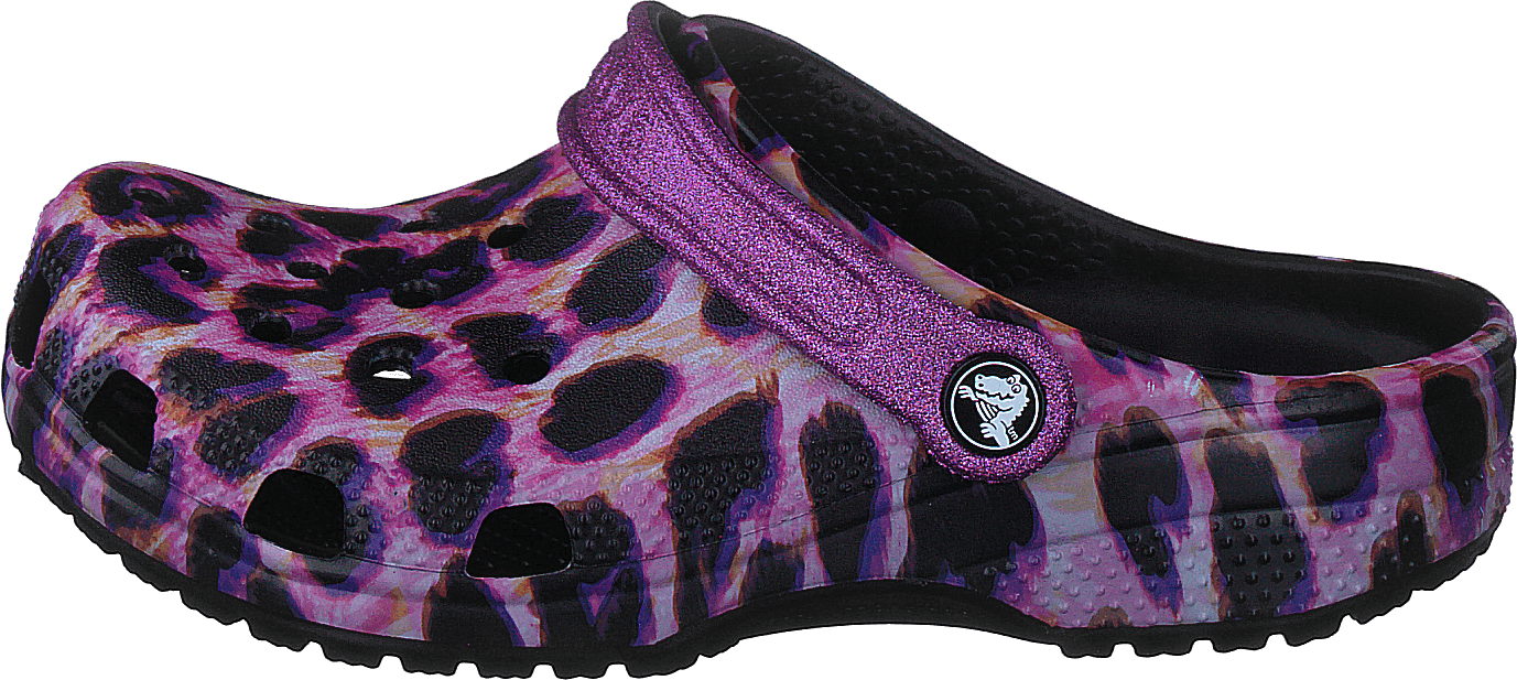 Classic Animal Print Clog K Papaya/leopard, Unisex, Shoes, Sandals and Slippers, sandals, Purple, EU 33/34
