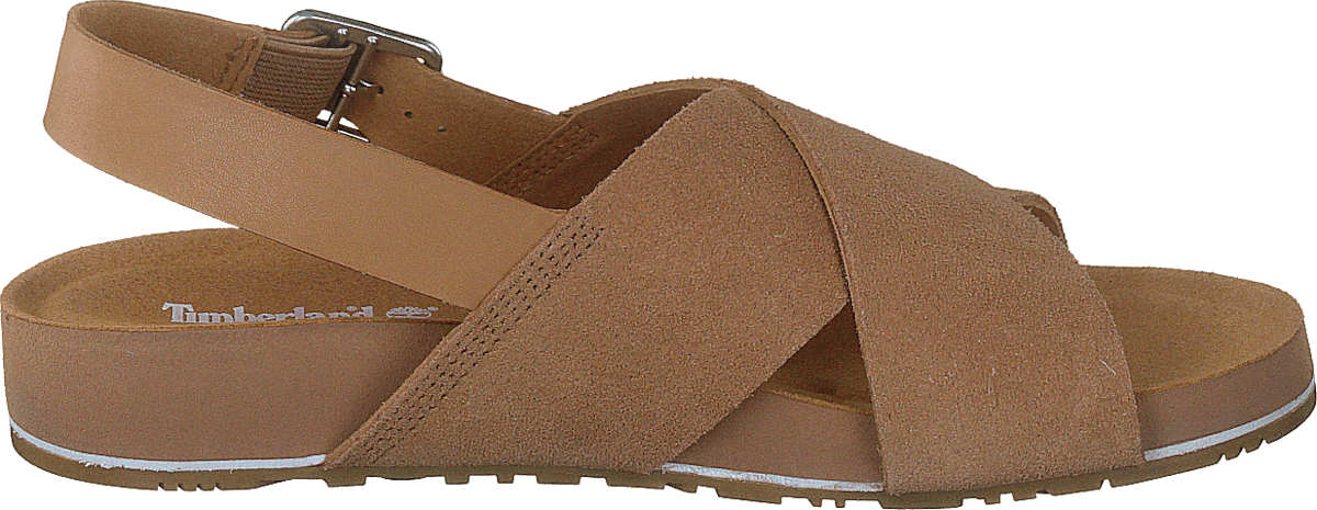 Malibu Waves Basic X Strap Sandal Medium Beige Suede