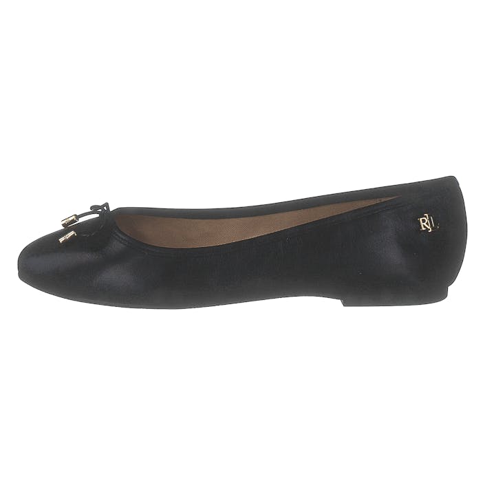 Jayna Leather Flat Black, Female, Shoes, Flats, ballerina shoes, Black, UK 5