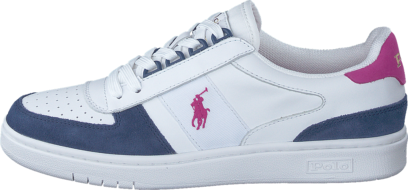 Court Low-Top Sneaker White/Light Navy/Vivid Pink, Unisex, Shoes, Trainers, Sneakers, White, UK 9