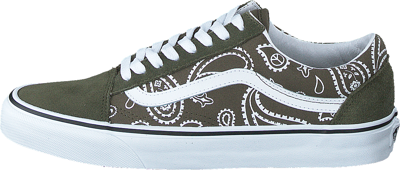 Ua Old Skool (peace Paisley)grplftrwht, Unisex, Kengät, Tennarit, Tennarit, Harmaa, EU 40