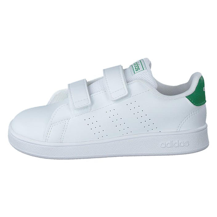 Advantage Shoes Cloud White / Green / Grey Two, Unisex, Shoes, Trainers, Sneakers, White, UK K 7,5