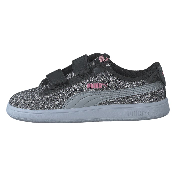 Puma Smash V2 Glitz Glam V Inf Puma Black-puma Silver-prism P, Unisex, Buty, Sneakersy, Sneakersy, Szary/Srebro, EU 21