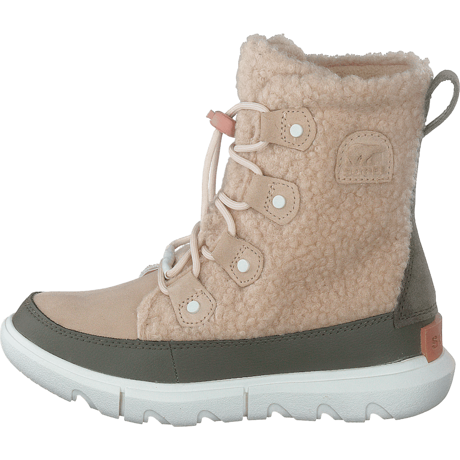Youth Sorel Explorer Cozy Nova Sand, Stone Green