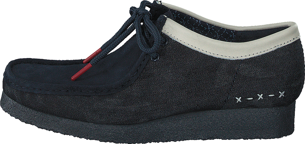 Wallabee Denim Blue Syn, Male, Shoes, Flats, slip-on, Blue/Black, 9