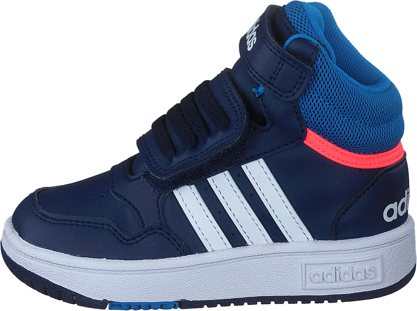 Hoops Mid Shoes Dark Blue / Blue Rush / Turbo, Unisex, Schoenen, Sneakers, hoge sneakers, Blauw, EU 21