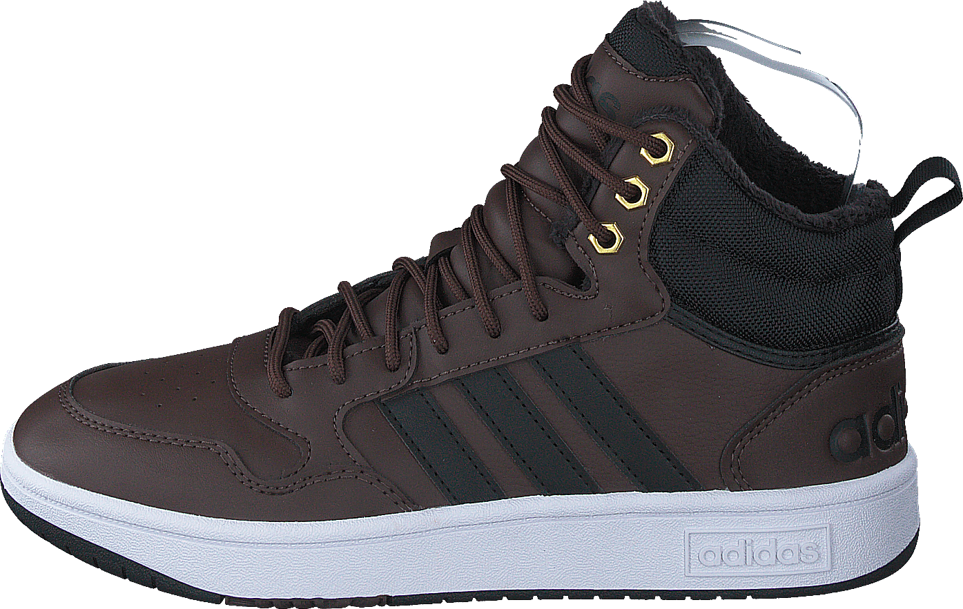 Hoops 3.0 Mid Wtr Brown/cblack/goldmt, Male, Schoenen, Sneakers, hoge sneakers, Zwart, EU 46