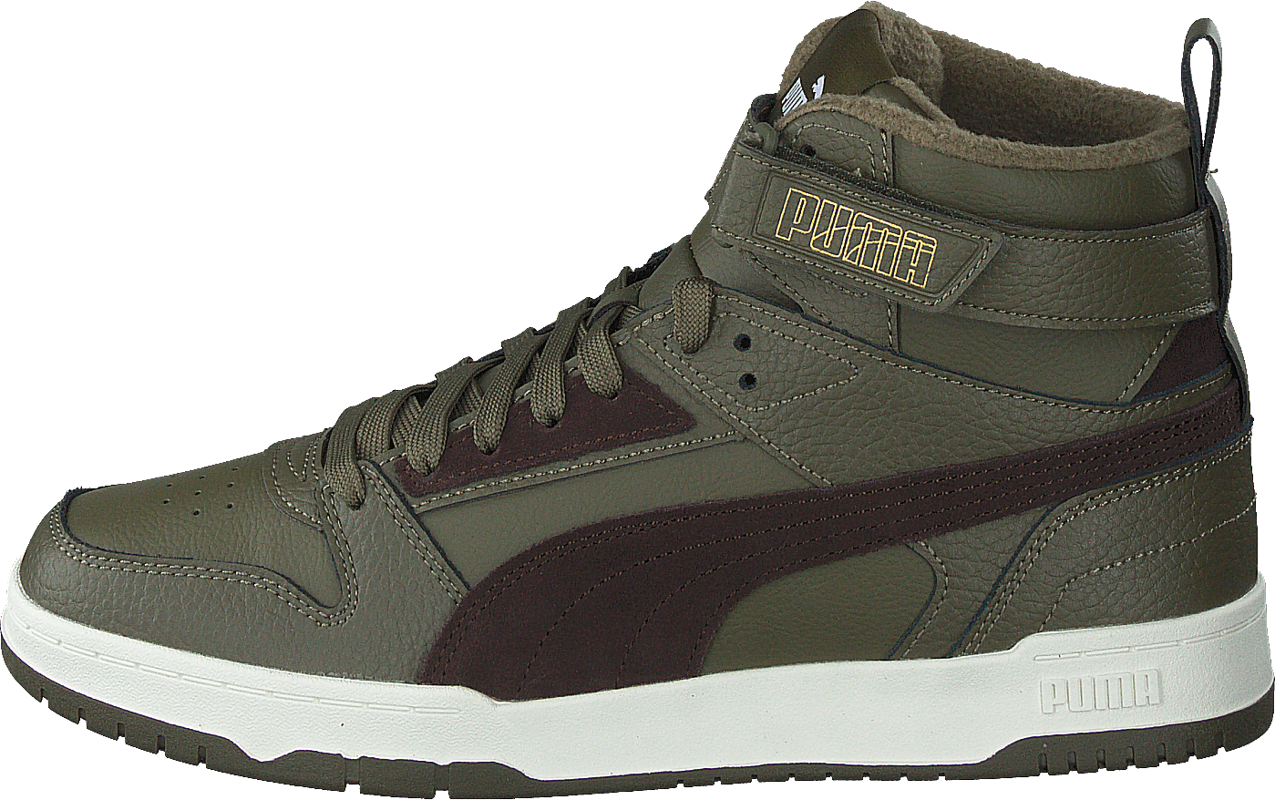 Rbd Game Wtr Deep Olive-dark Chocolate-puma, Unisex, Shoes, Trainers, high-top sneakers, Green, EU 38