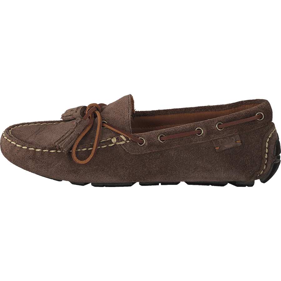 Anders Tasseled Suede Driver Chocolate Brown