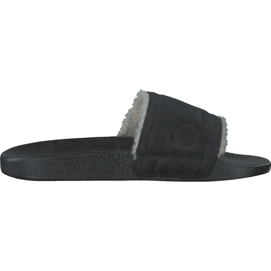 Faux-Shearling–Lined Suede Slide Black - Bild 2