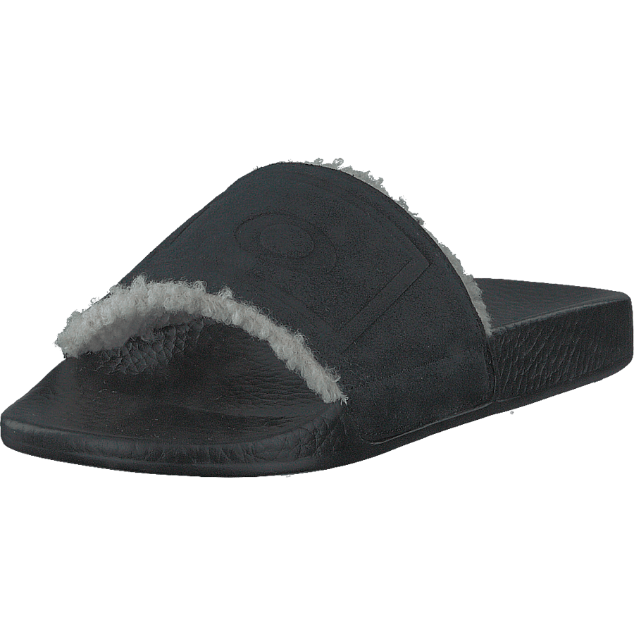 Faux-Shearling–Lined Suede Slide Black - Bild 3