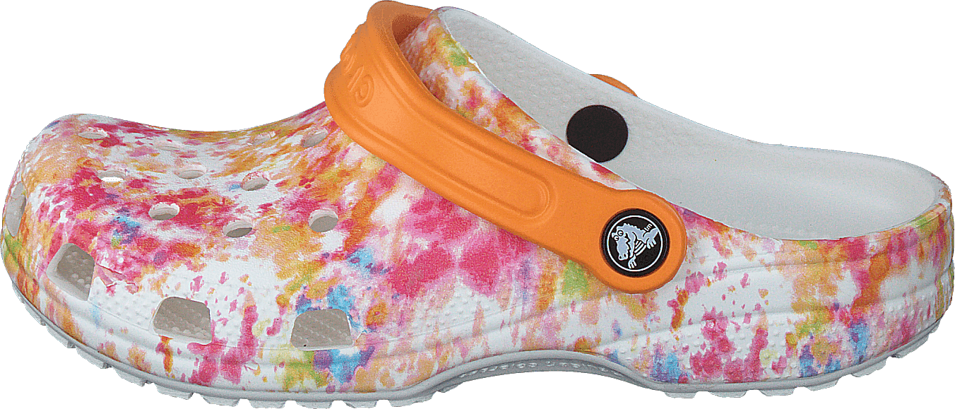 Classic Tiedye Graphic Clog K Orange Zing/multi, Female, Schoenen, Sandalen en Sloffen, sandalen, Roze/Oranje/Grijs, EU 36/37