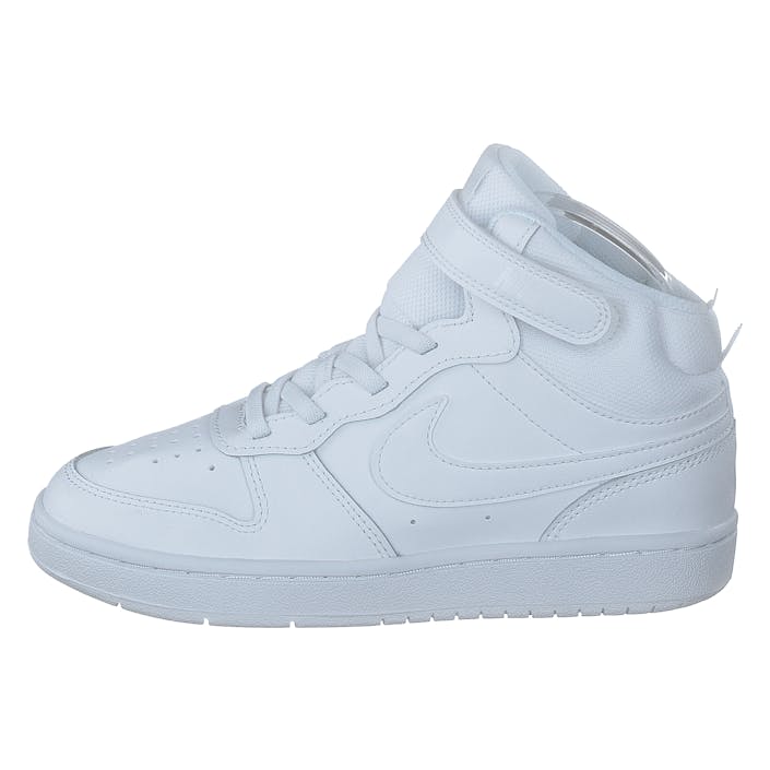Court Borough Mid 2 Little Kids' Shoes WHITE/WHITE-WHITE, Unisex, Shoes, Trainers, high-top sneakers, White, UK 13,5