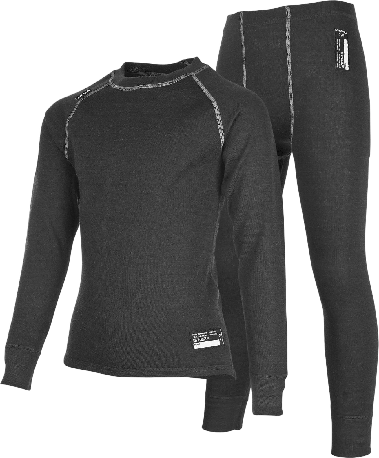 Merino Set Junior Grey, Unisex, Apparels, base layers, Grey, 170
