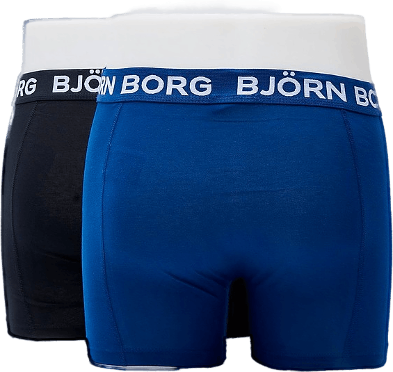 Solid Shorts 2-Pack, Male, Apparels, Underwear, Blue/Black, S