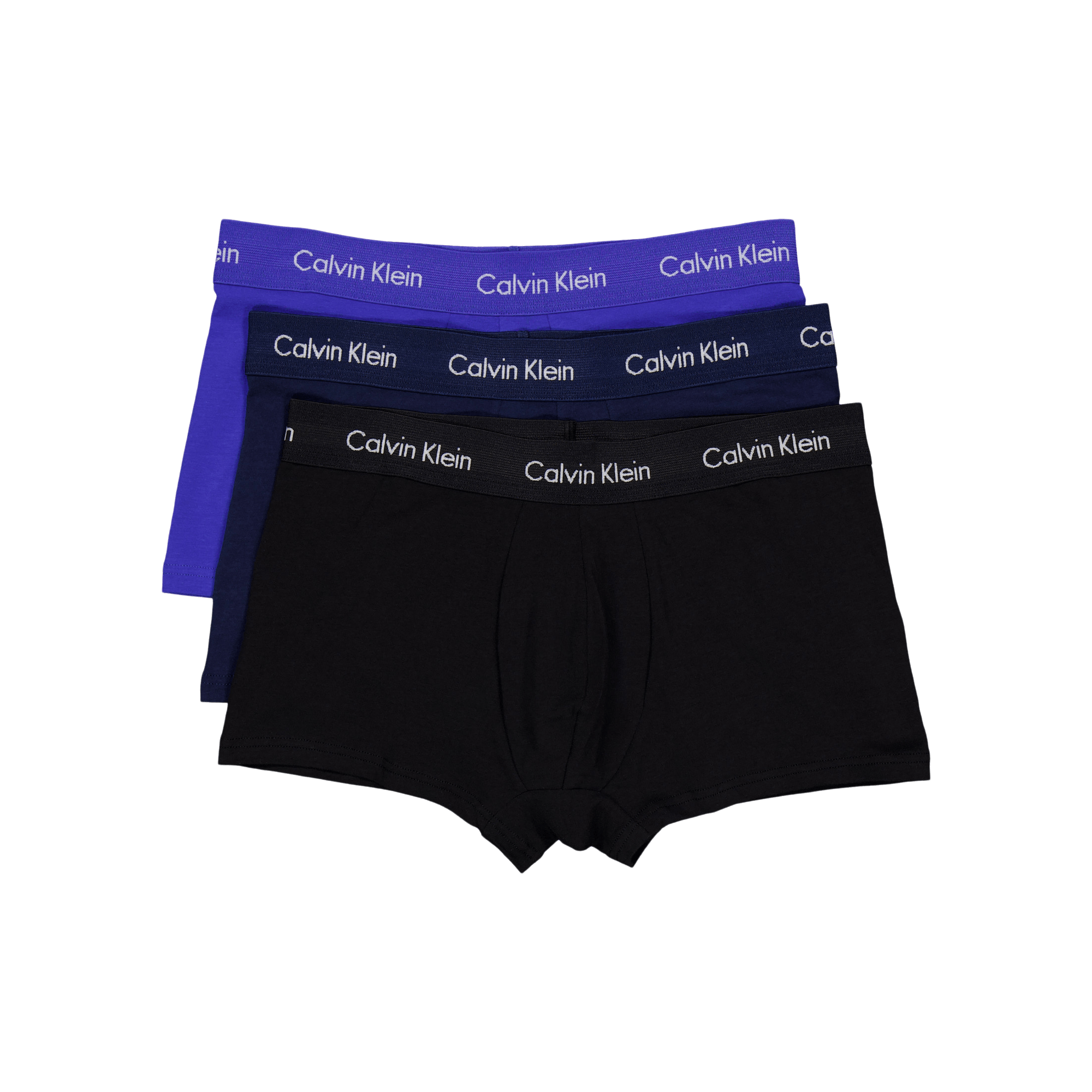 Cotton Stretch 3P Low Rise Trunk Blue, Male, Apparels, Underwear, Blue/Black, M