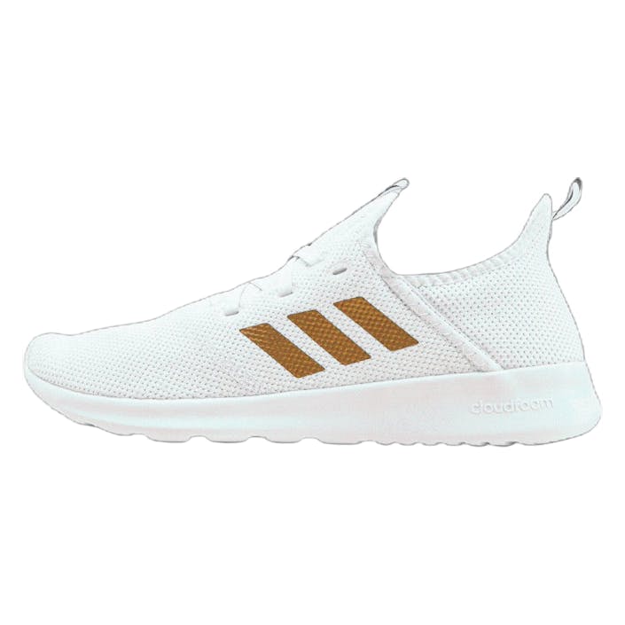 Cloudfoam Pure Shoes Cloud White / Tactile Gold Metallic / Metal Grey, Female, Shoes, Trainers, sport shoes, White, UK 6,5