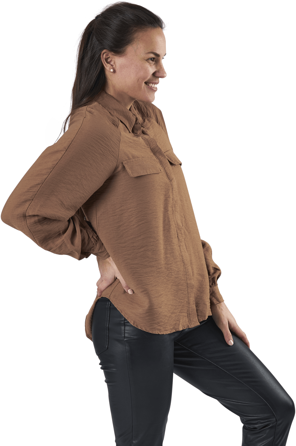 Ykke Ls Shirt Brown - Bild 3