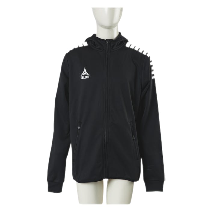 Zip Hoodie Monaco Black, Unisex, Apparels, Shirts, Soccer, Black, 14-16