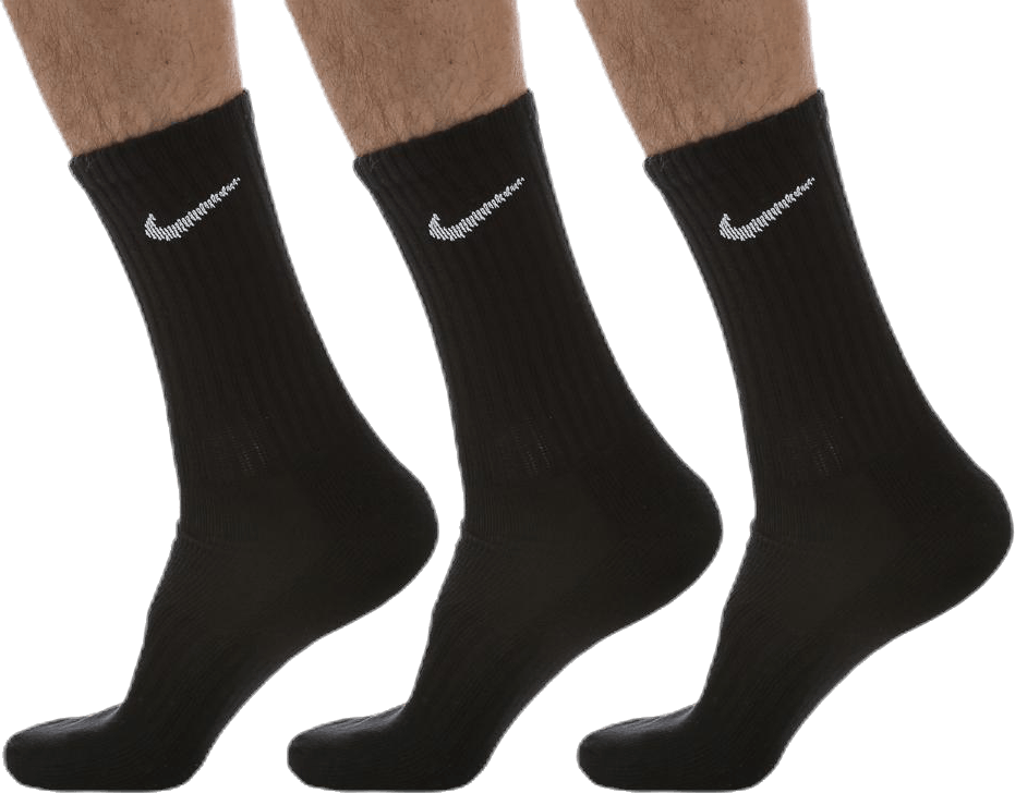 3-pack Cushion Crew White/Black, Unisex, Kleding, Sokken, Zwart, M