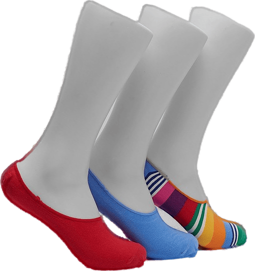 3-Pack Multi Stripe Liner Sock Blue