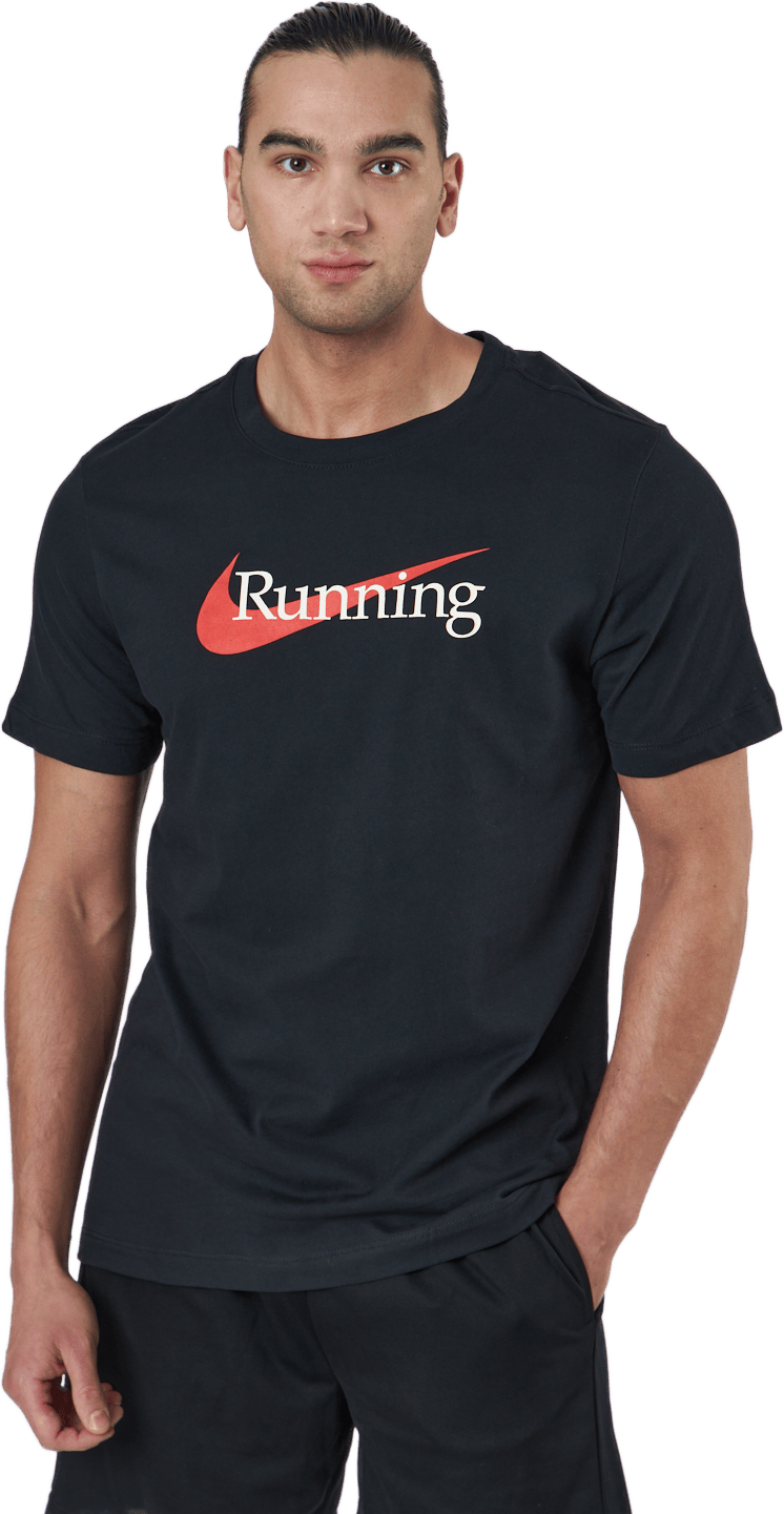 Dri-FIT Men's Running T-Shirt BLACK, Male, Apparels, T-shirt, Running, Black, S