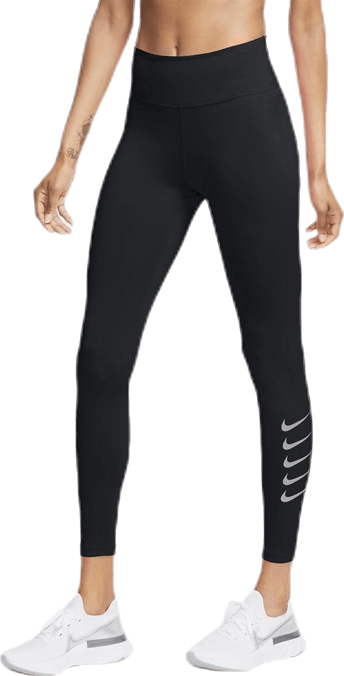 Swoosh Run Tight 7/8 Black/Silver, Female, Kläder, Tights, Löpning, Svart, M