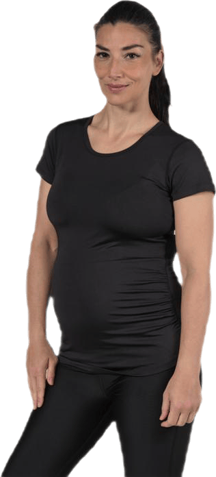 Active Mama Tee Black, Female, Apparels, maternity, Workout, Black, XS