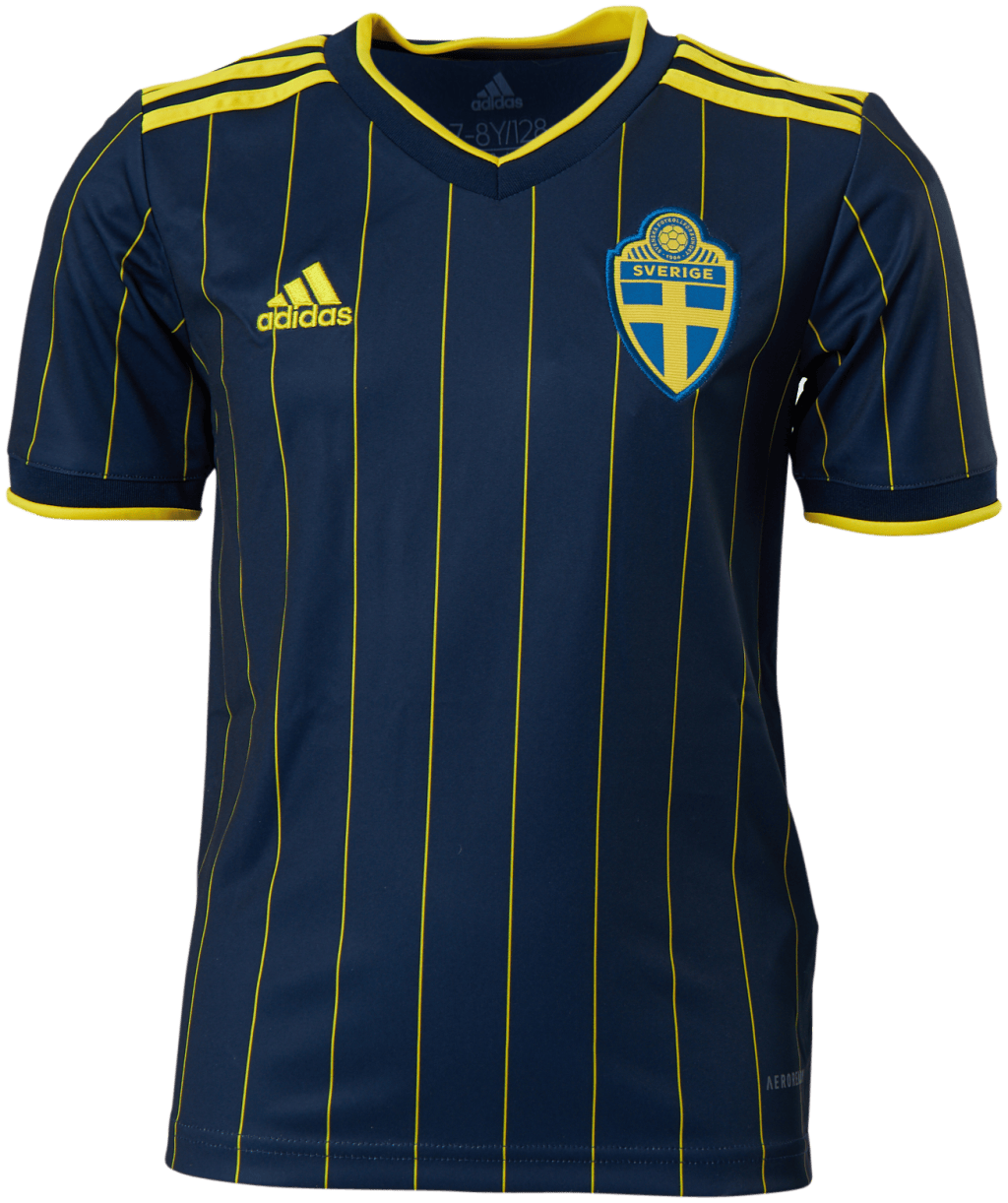 20/21 Sweden Away Jersey Youth Night Indigo / Yellow, Unisex, Kläder, T-shirt, Fotboll, Blå, 140