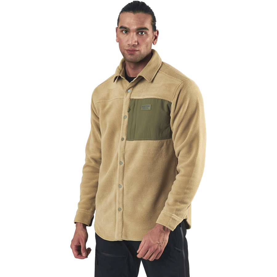 Heart Fleece Shirt Beige