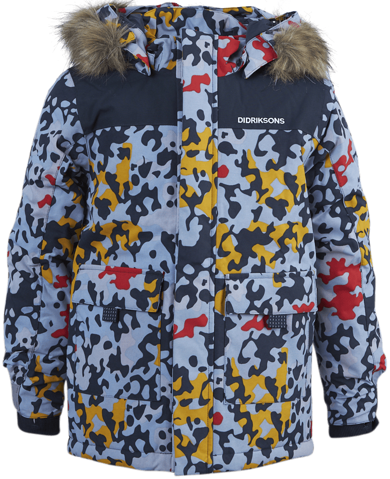 Polarbjörnen Printed Parka Blue/Patterned, Unisex, Kleding, jassen, Blauw/Gedessineerd, 90