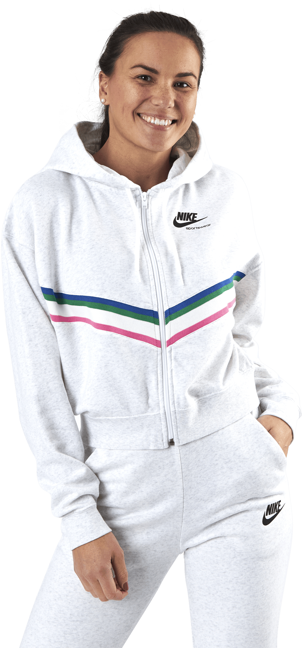 Nsw Hrtg Fz Flc Black, Female, Apparels, Shirts, White, M