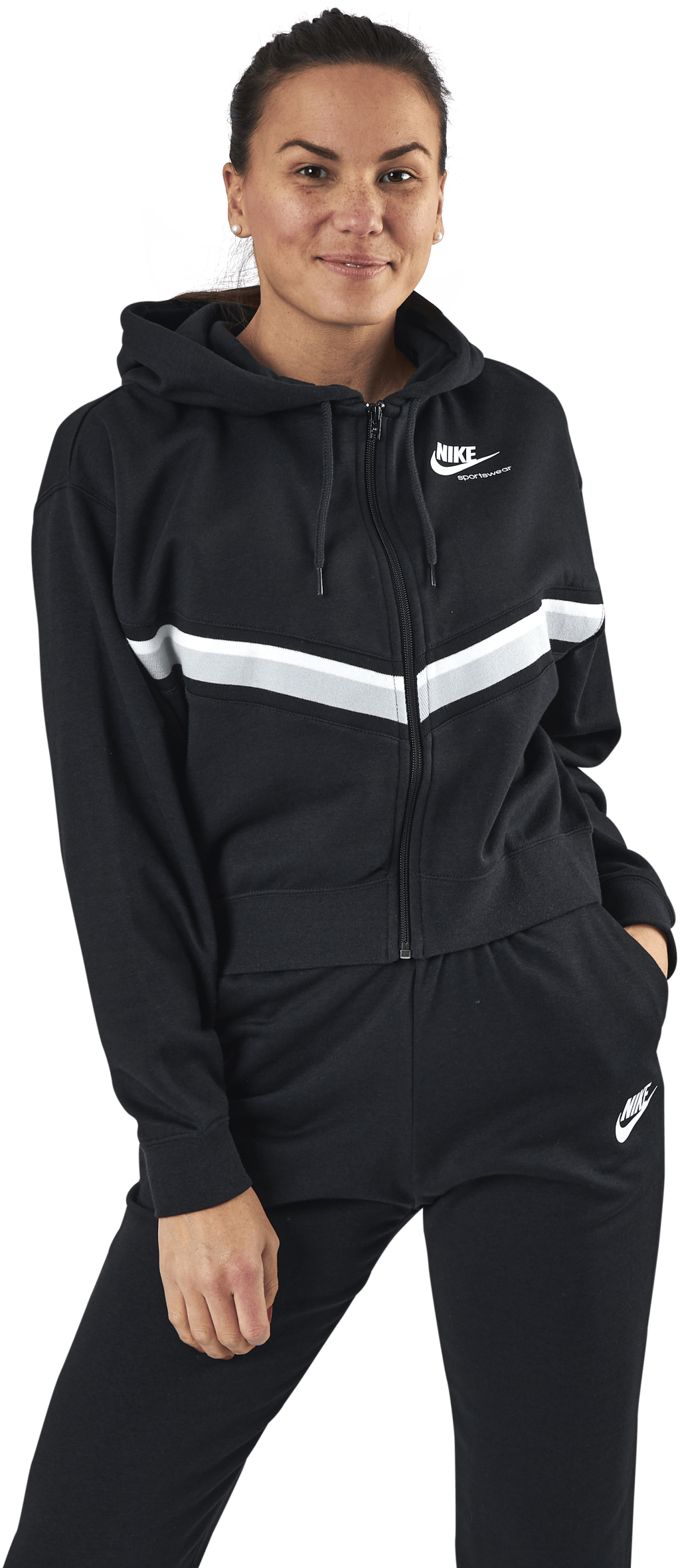 Nsw Hrtg Fz Flc Black, Female, Apparels, Shirts, Black, XL