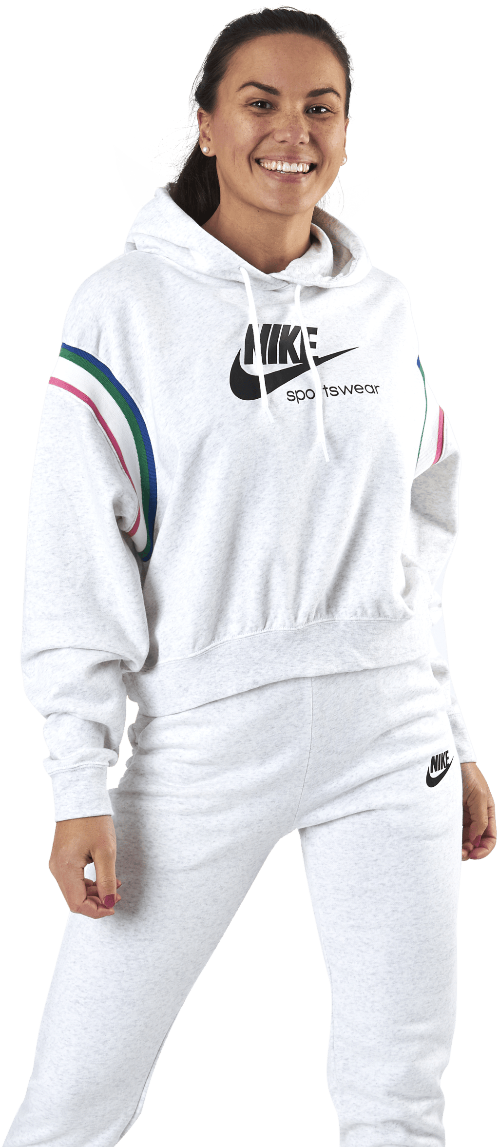 Womens Nsw Heritage Hoodie Birch Heather/Black, Female, Abbigliamento, Camicie, Bianca, XS