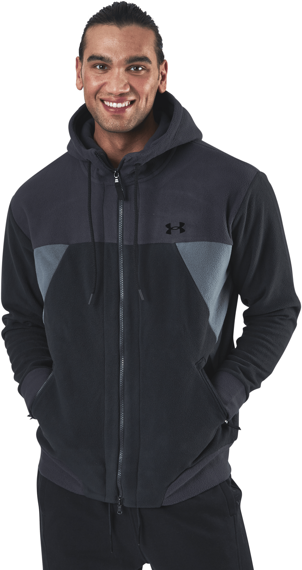 Recover Fleece Fz Hoodie Black, Male, Kläder, Skjortor, Träning, Svart, S