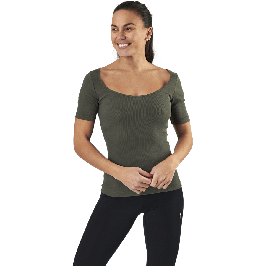 T-shirt Ribbed Green