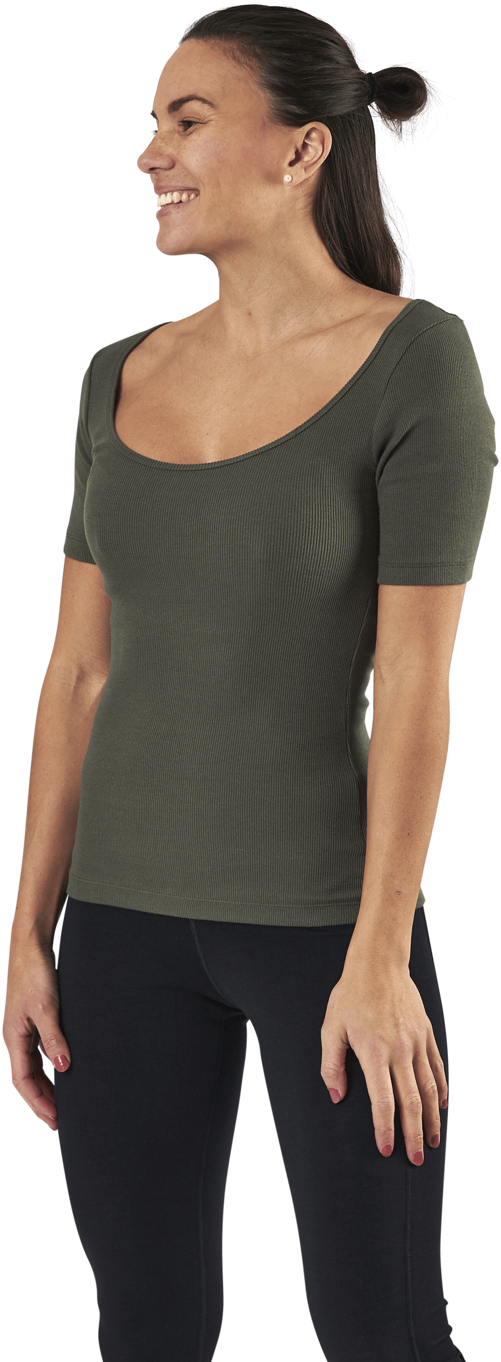 T-shirt Ribbed Green - Bild 3