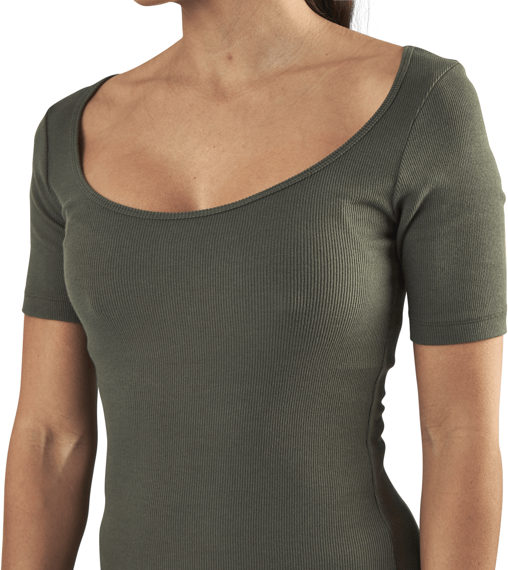 T-shirt Ribbed Green - Bild 2